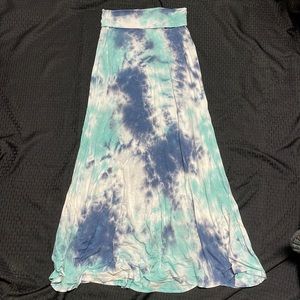 Promesa Blue White Tie Dye Maxi Skirt Size large